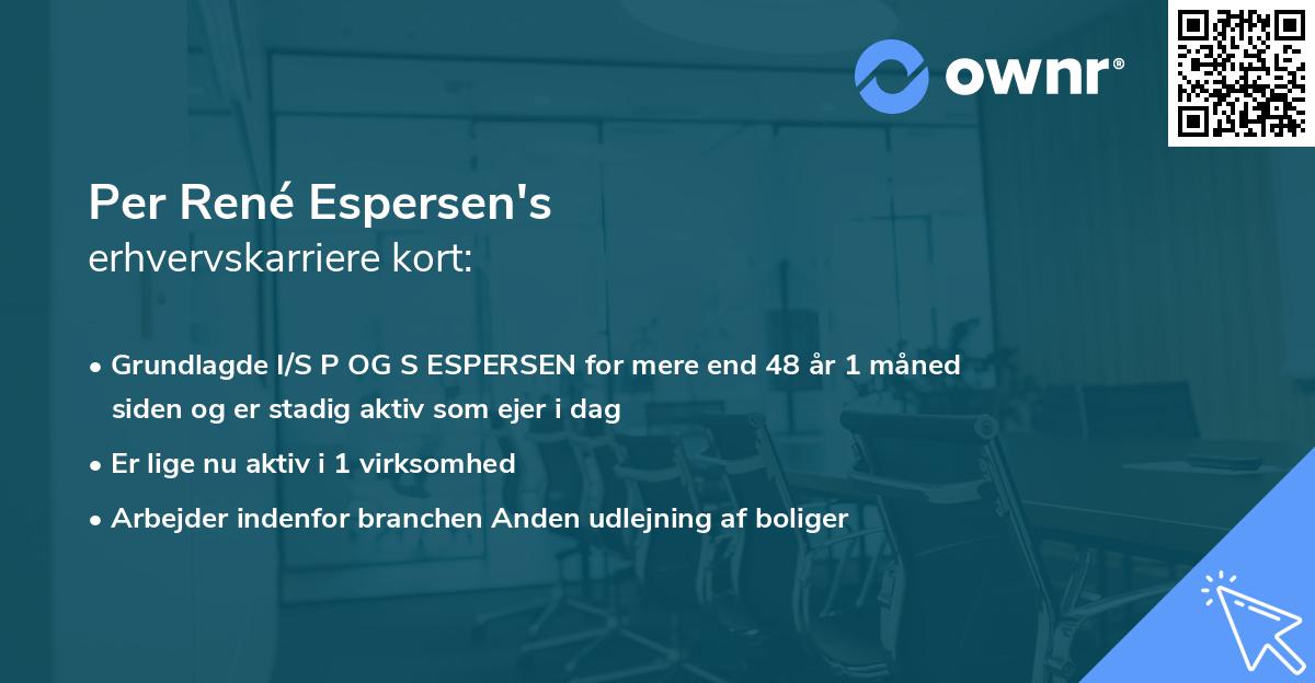 Per René Espersen's erhvervskarriere kort