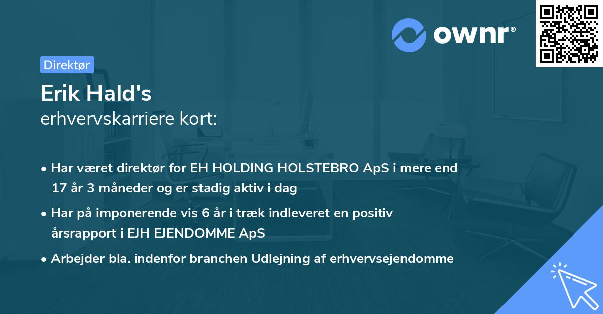 Erik Hald's erhvervskarriere kort