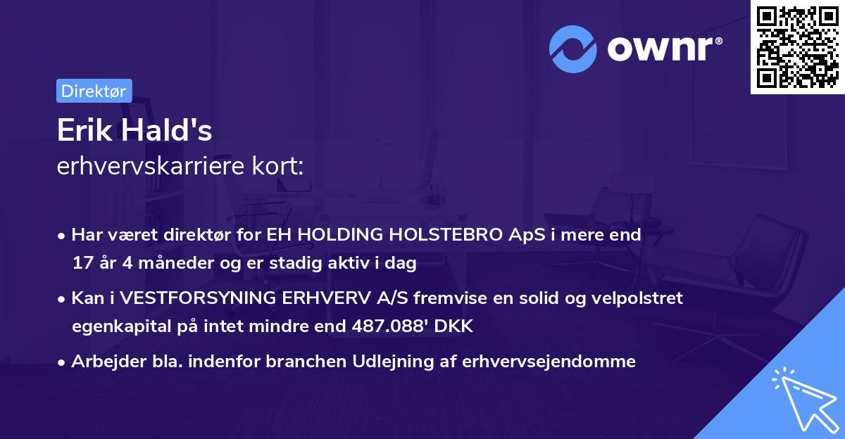 Erik Hald's erhvervskarriere kort