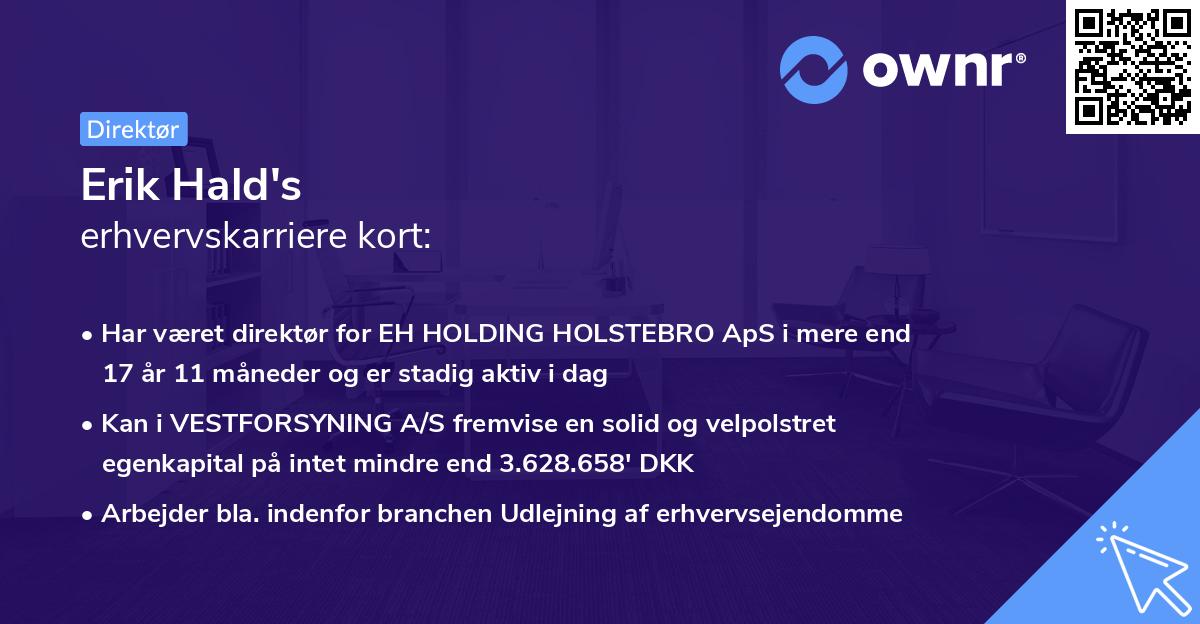 Erik Hald's erhvervskarriere kort