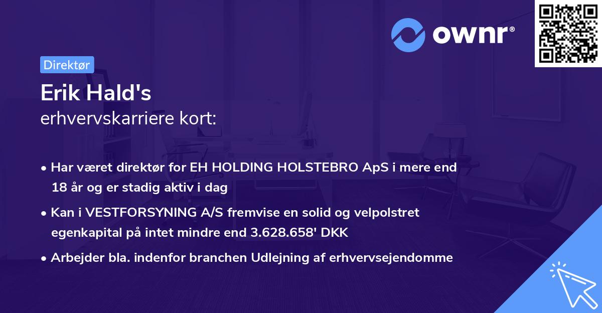 Erik Hald's erhvervskarriere kort
