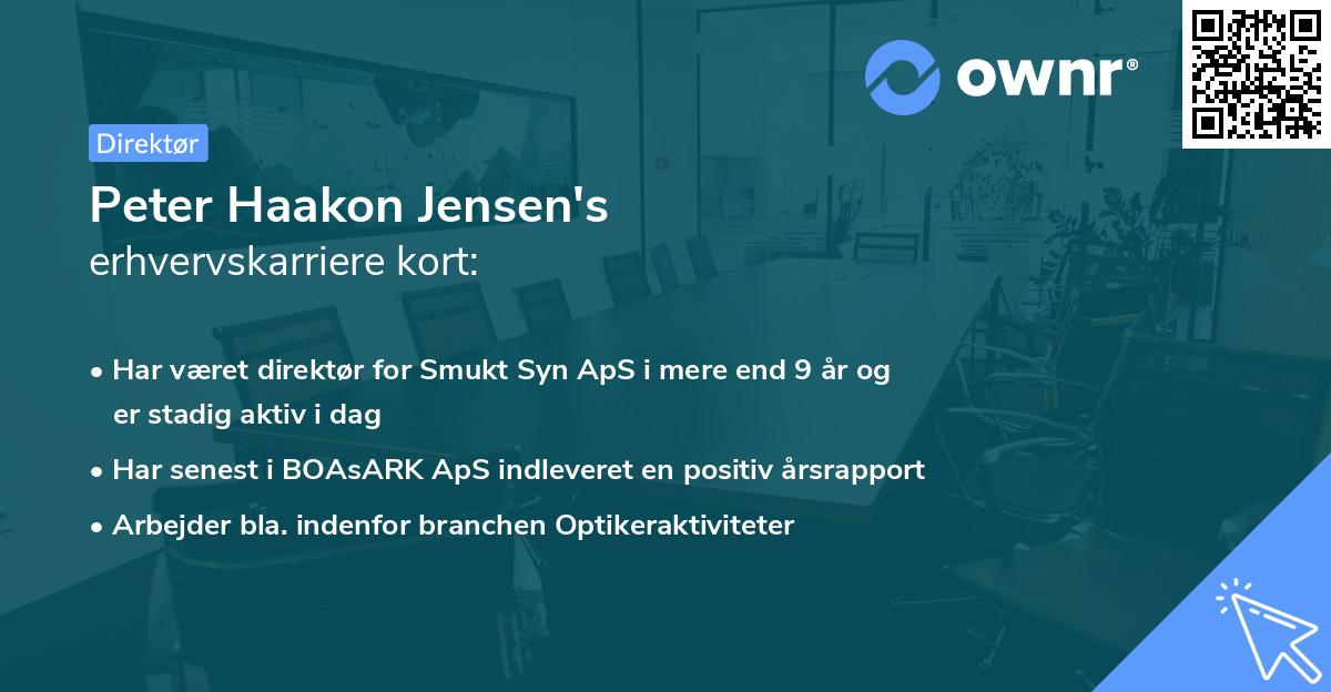 Peter Haakon Jensen's erhvervskarriere kort
