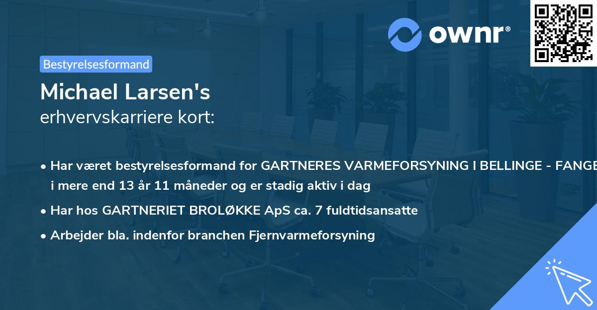Michael Larsen's erhvervskarriere kort
