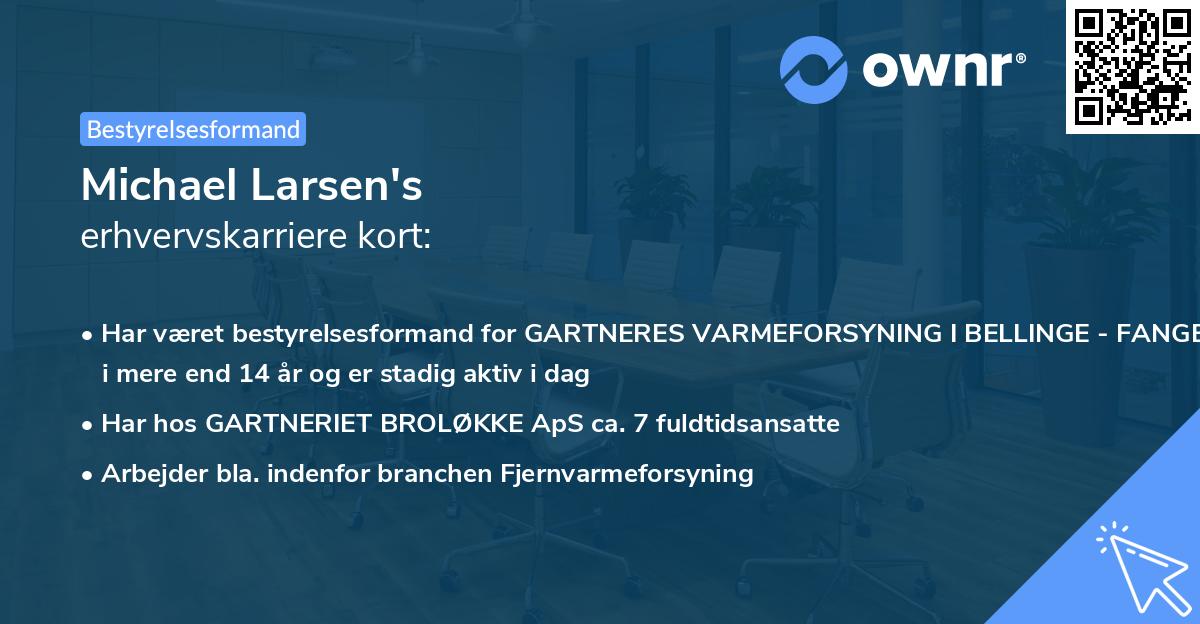 Michael Larsen's erhvervskarriere kort