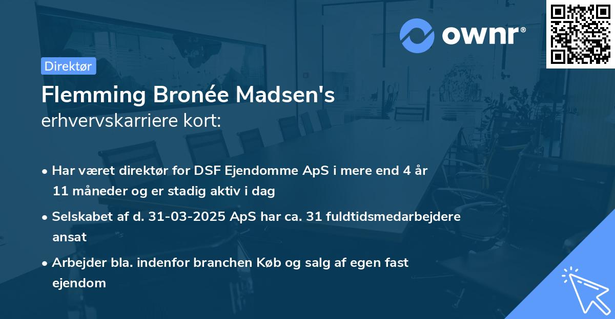 Flemming Bronée Madsen's erhvervskarriere kort