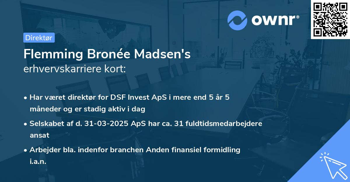 Flemming Bronée Madsen's erhvervskarriere kort