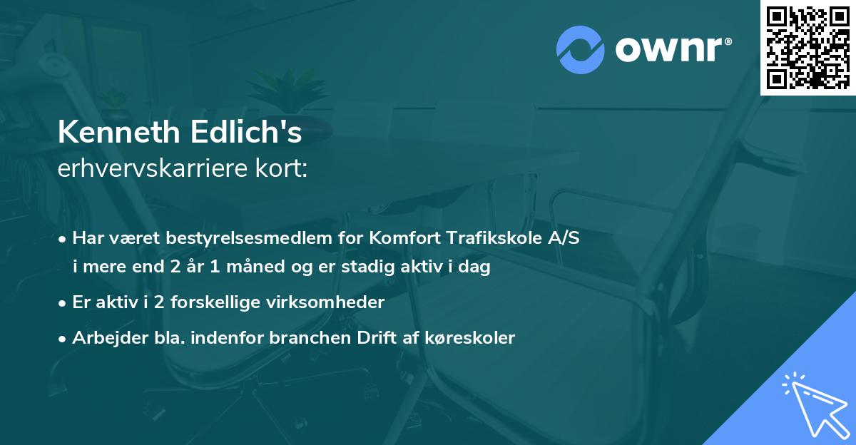 Kenneth Edlich's erhvervskarriere kort
