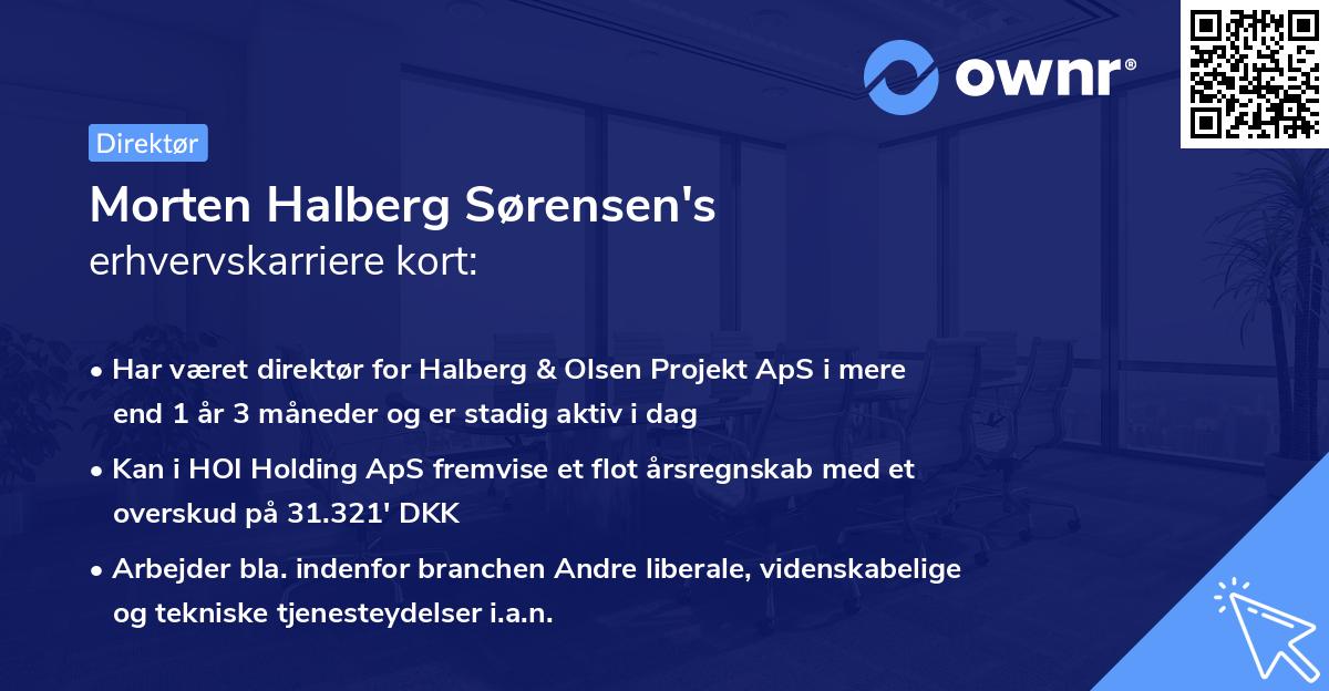 Morten Halberg Sørensen's erhvervskarriere kort