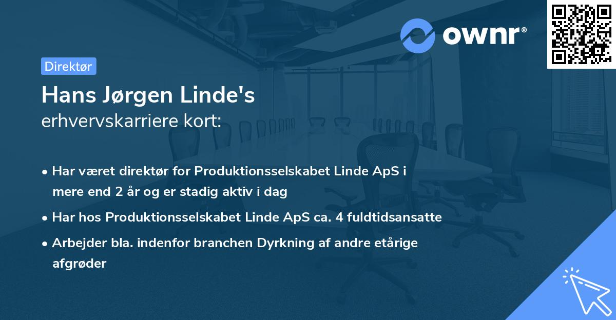 Hans Jørgen Linde's erhvervskarriere kort