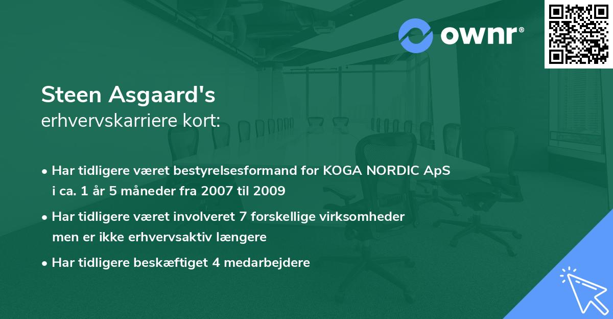 Steen Asgaard's erhvervskarriere kort