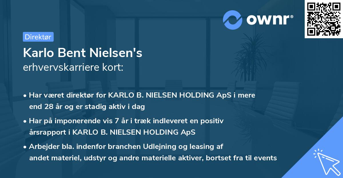 Karlo Bent Nielsen's erhvervskarriere kort