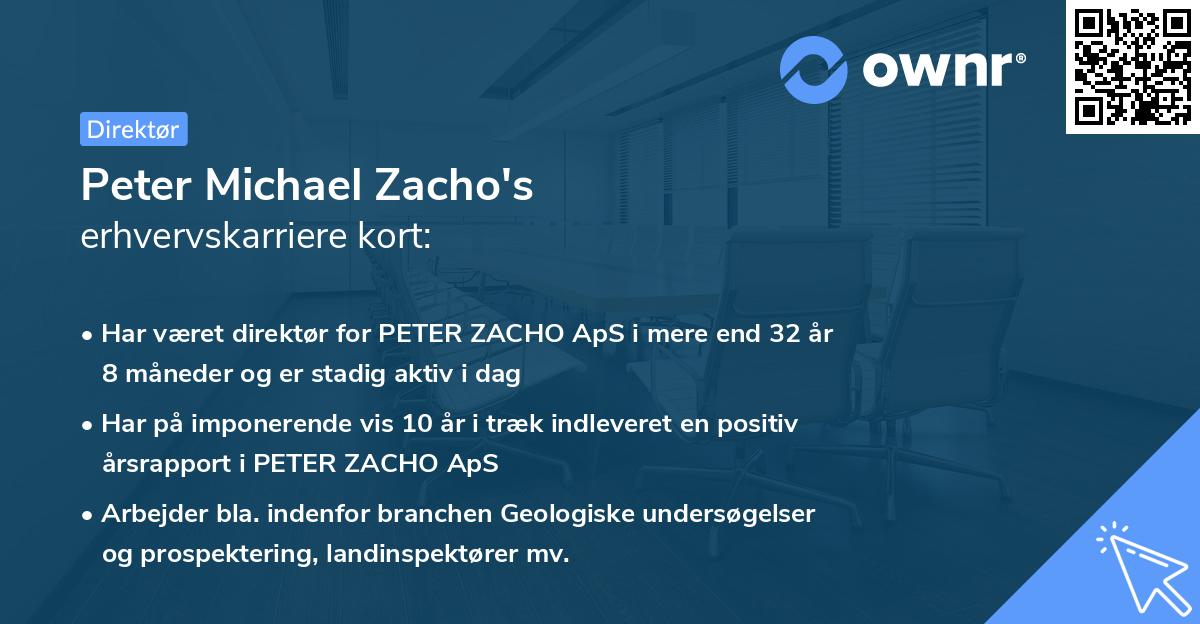 Peter Michael Zacho's erhvervskarriere kort