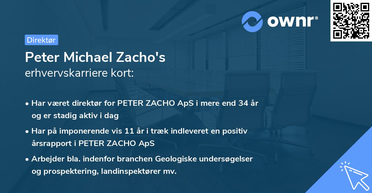 Peter Michael Zacho's erhvervskarriere kort
