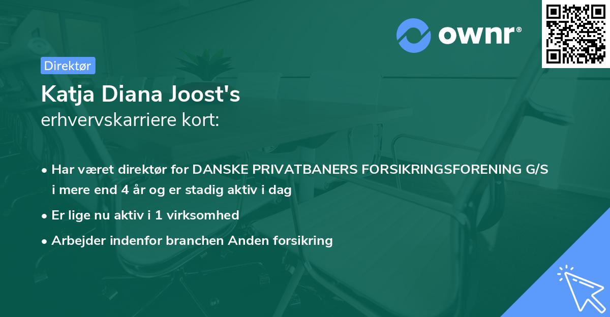 Katja Diana Joost's erhvervskarriere kort