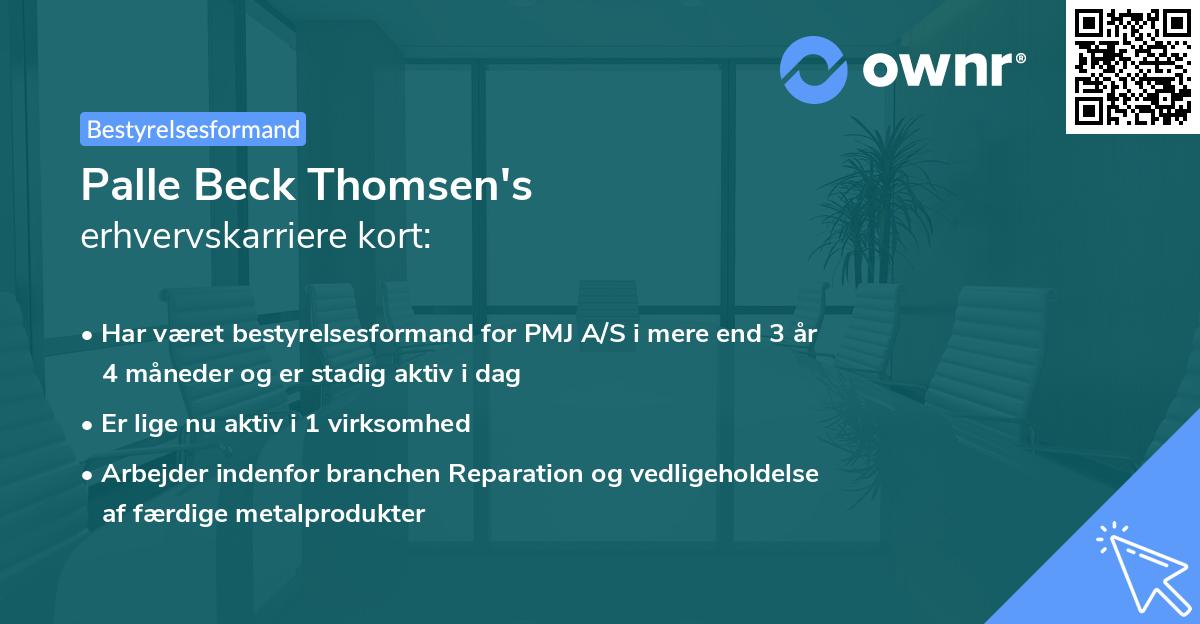 Palle Beck Thomsen's erhvervskarriere kort