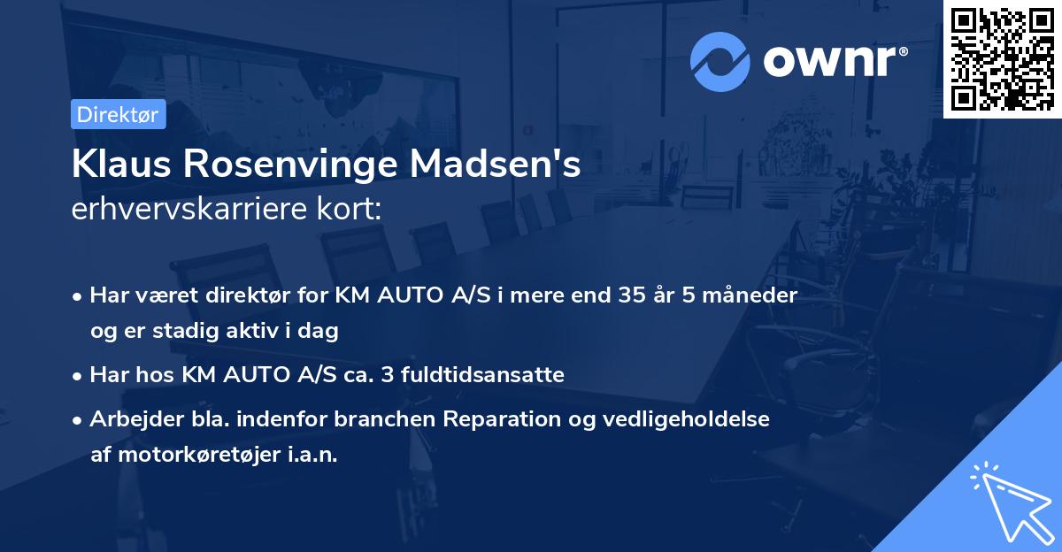 Klaus Rosenvinge Madsen's erhvervskarriere kort