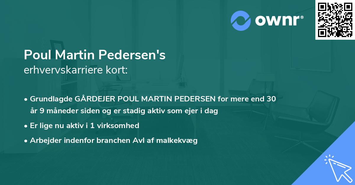 Poul Martin Pedersen's erhvervskarriere kort