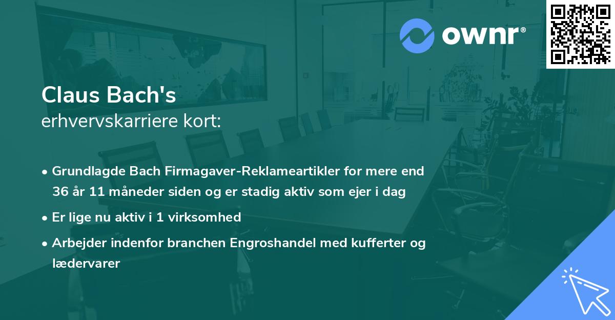 Claus Bach's erhvervskarriere kort