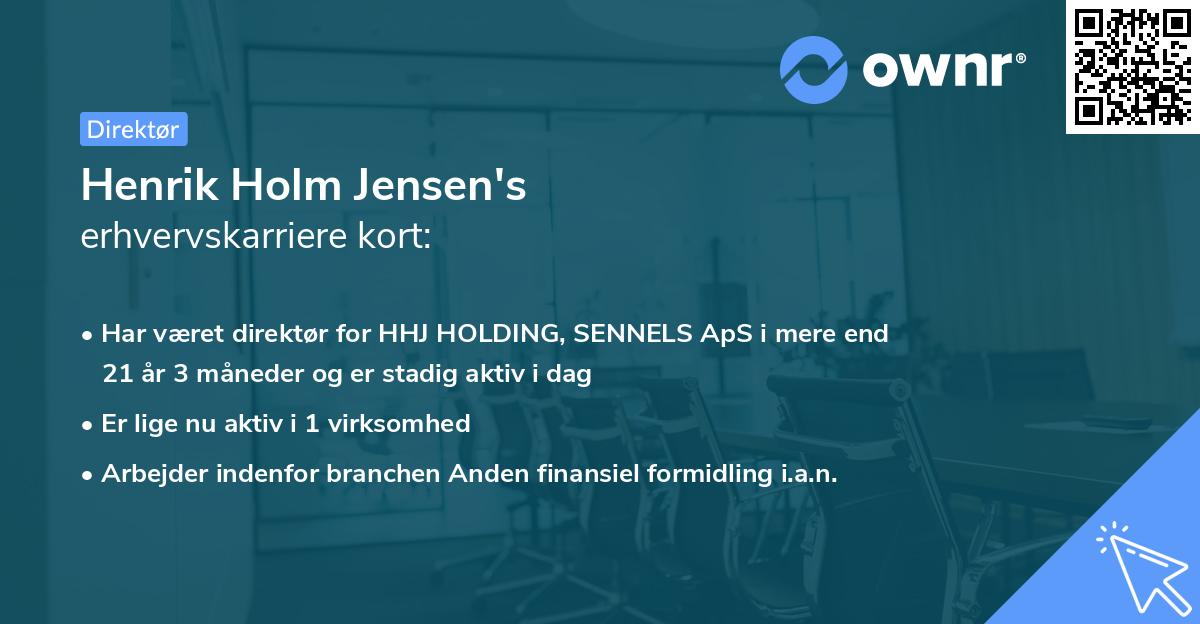 Henrik Holm Jensen's erhvervskarriere kort