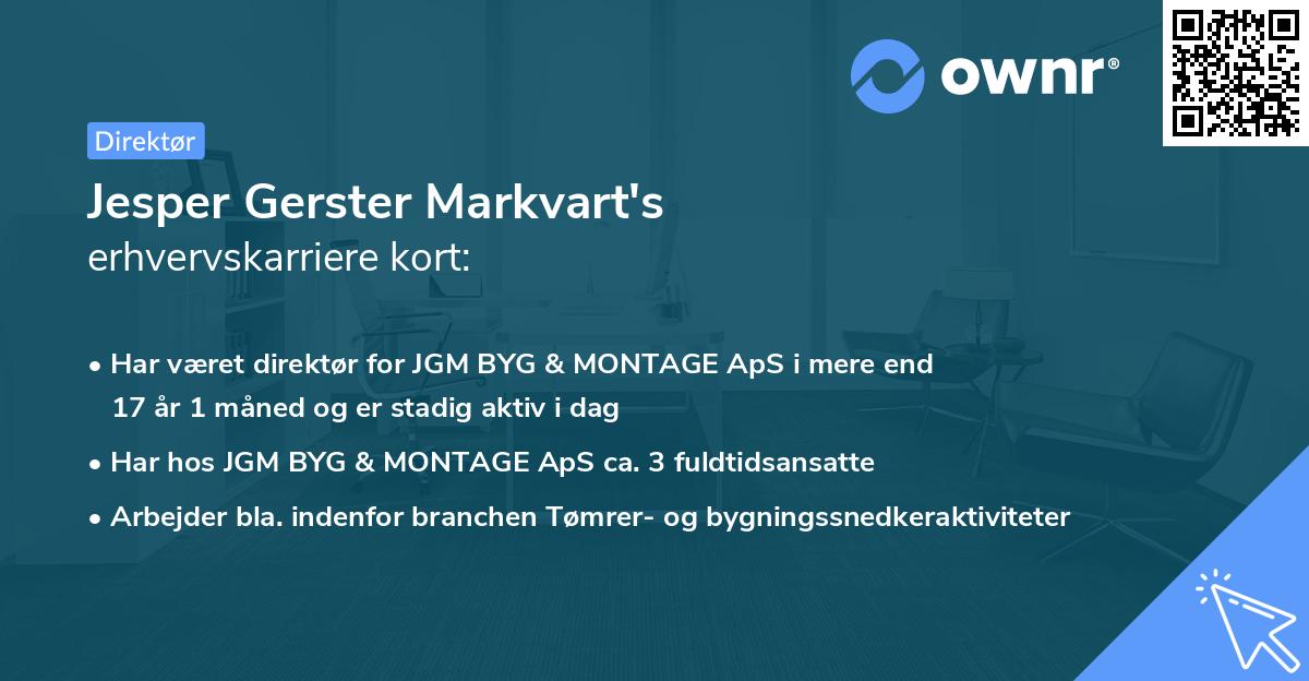Jesper Gerster Markvart's erhvervskarriere kort