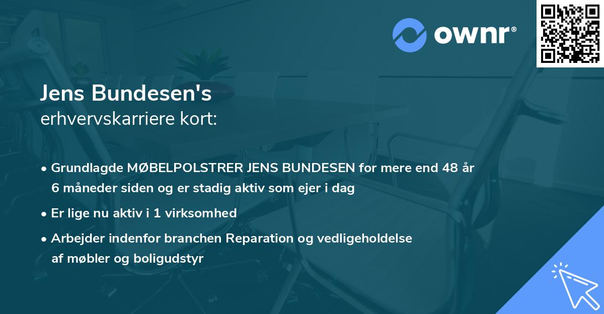 Jens Bundesen's erhvervskarriere kort