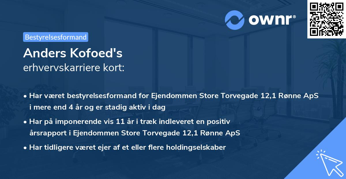Anders Kofoed's erhvervskarriere kort