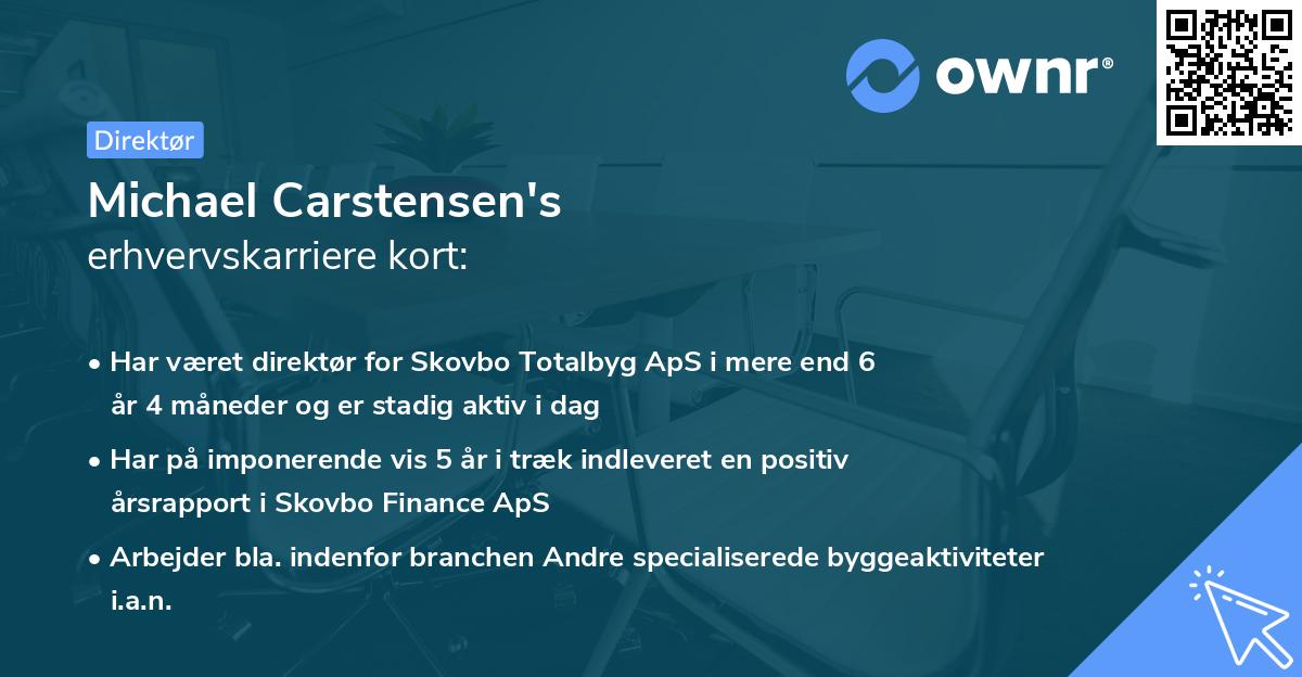Michael Carstensen's erhvervskarriere kort