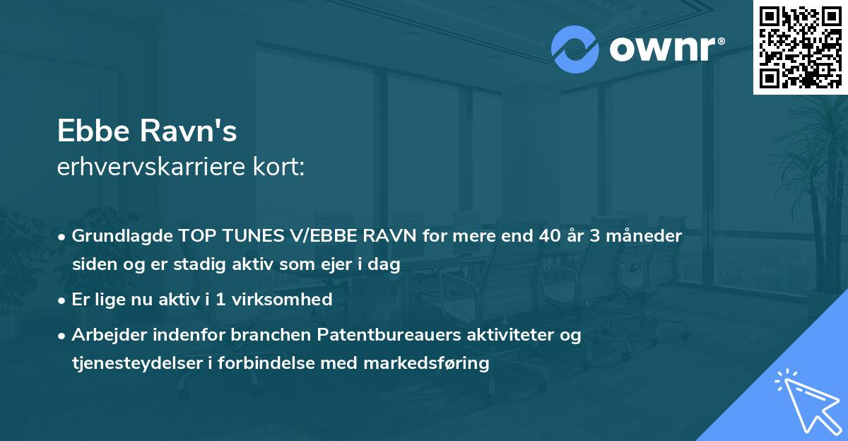 Ebbe Ravn's erhvervskarriere kort
