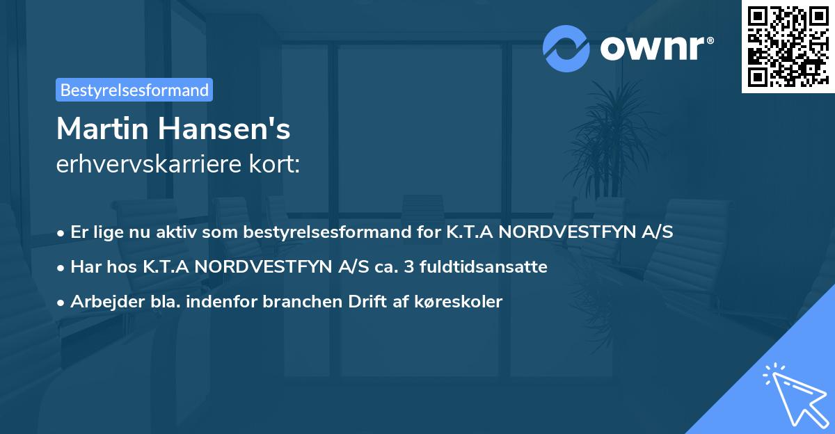 Martin Hansen's erhvervskarriere kort
