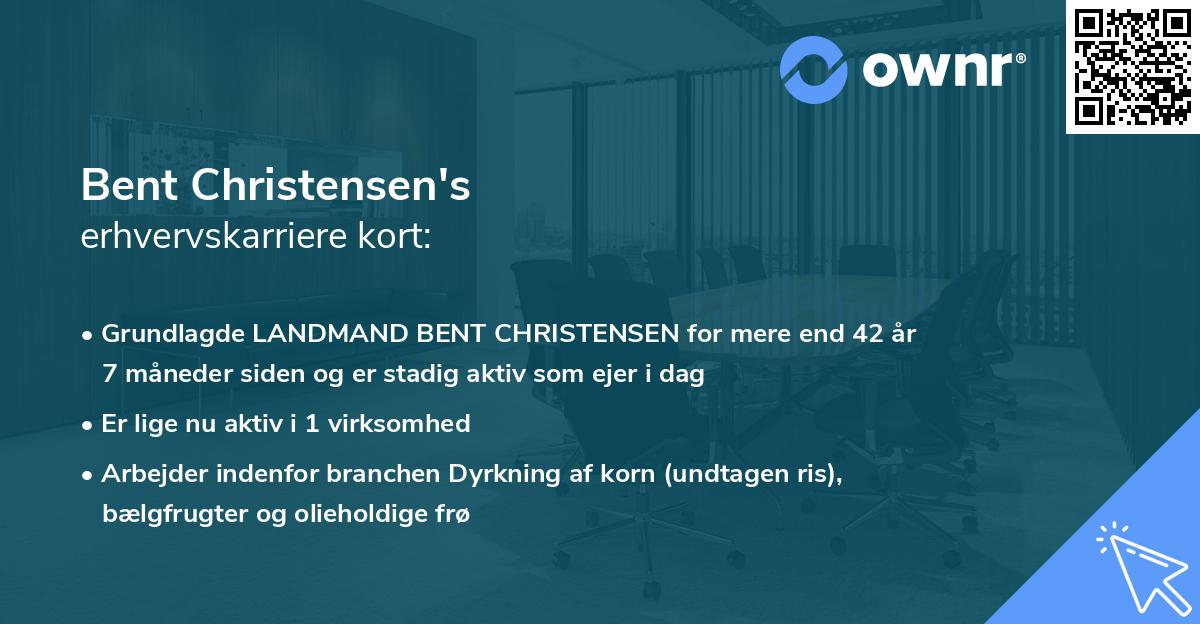 Bent Christensen's erhvervskarriere kort