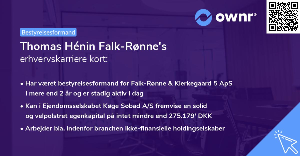 Thomas Hénin Falk-Rønne's erhvervskarriere kort