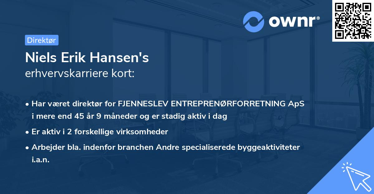 Niels Erik Hansen's erhvervskarriere kort
