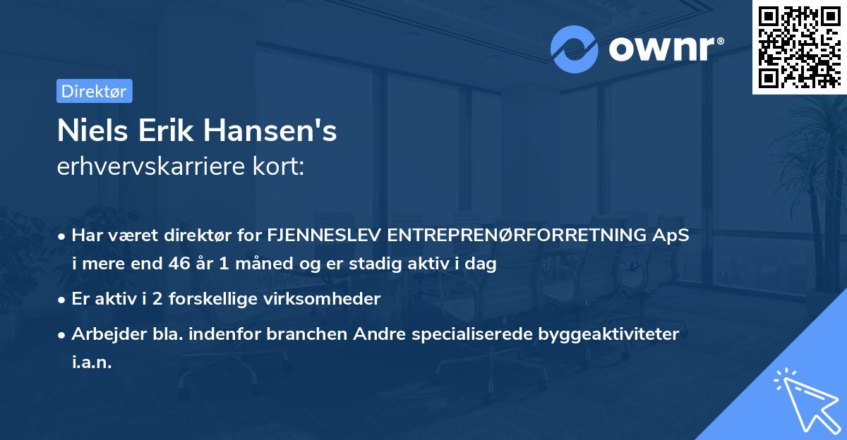 Niels Erik Hansen's erhvervskarriere kort