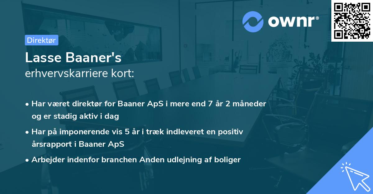 Lasse Baaner's erhvervskarriere kort