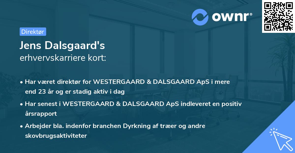 Jens Dalsgaard's erhvervskarriere kort