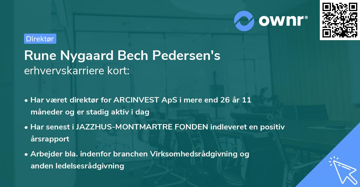 Rune Nygaard Bech Pedersen's erhvervskarriere kort