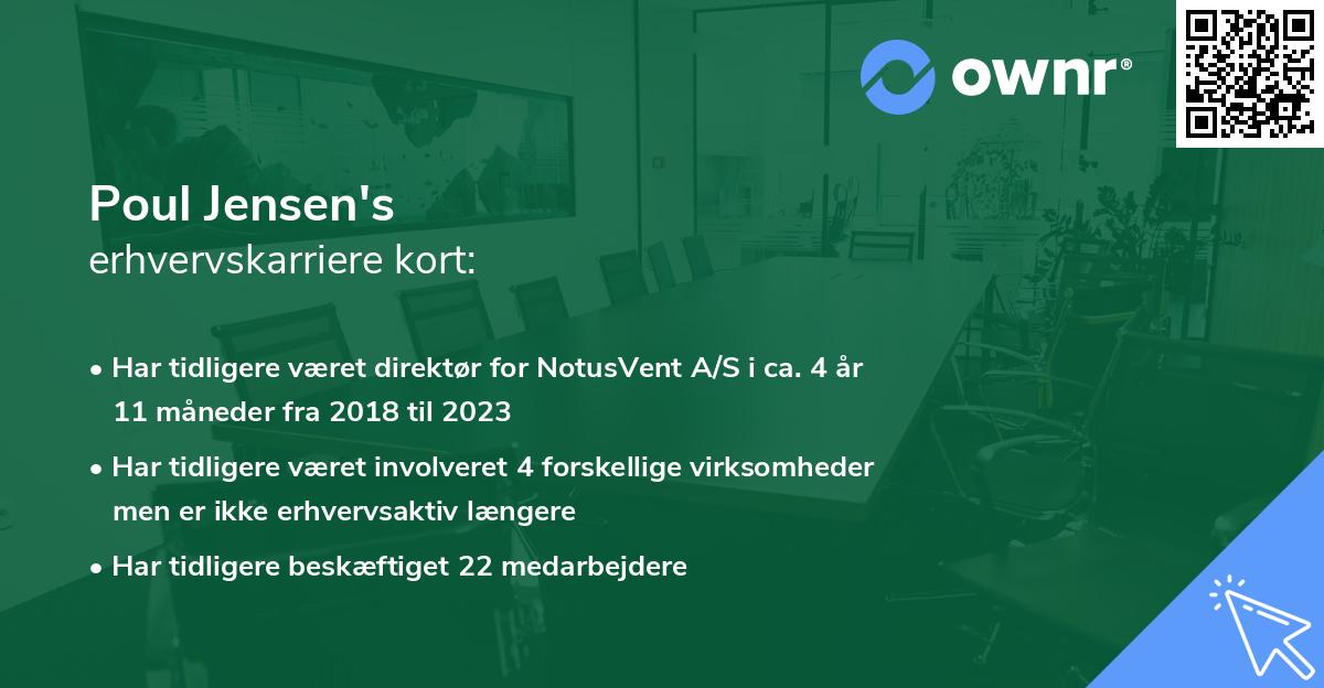 Poul Jensen's erhvervskarriere kort