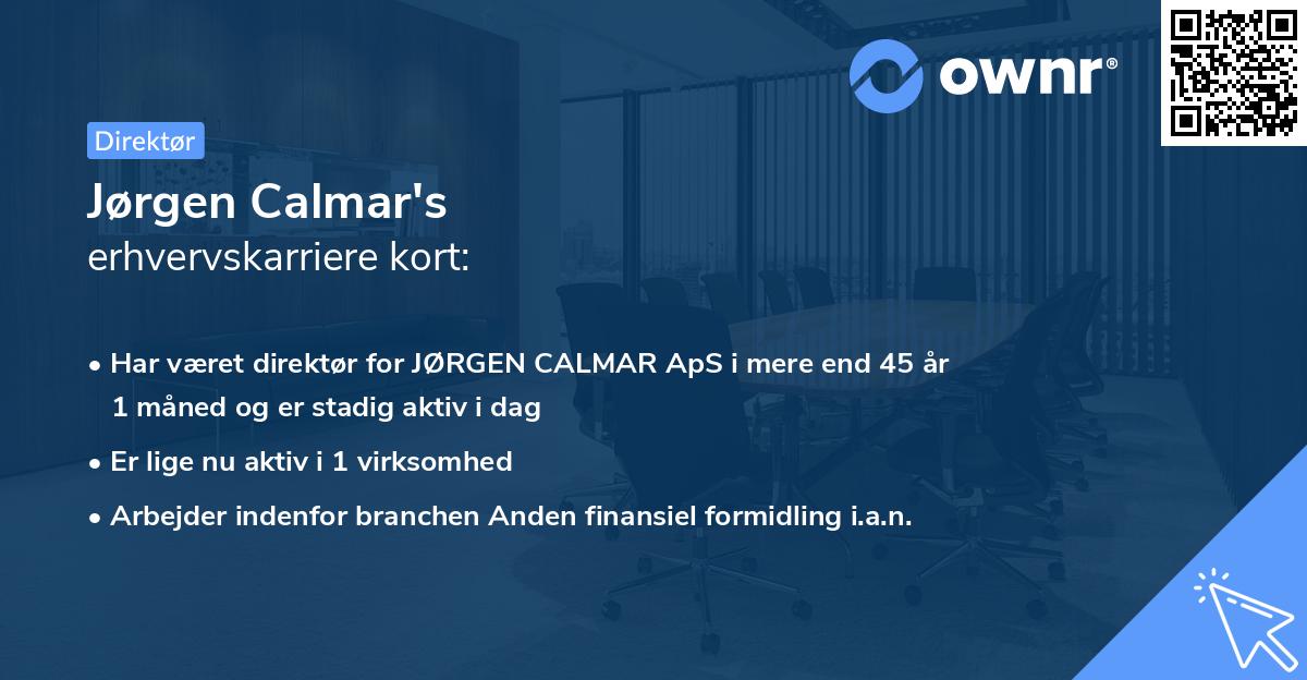 Jørgen Calmar's erhvervskarriere kort