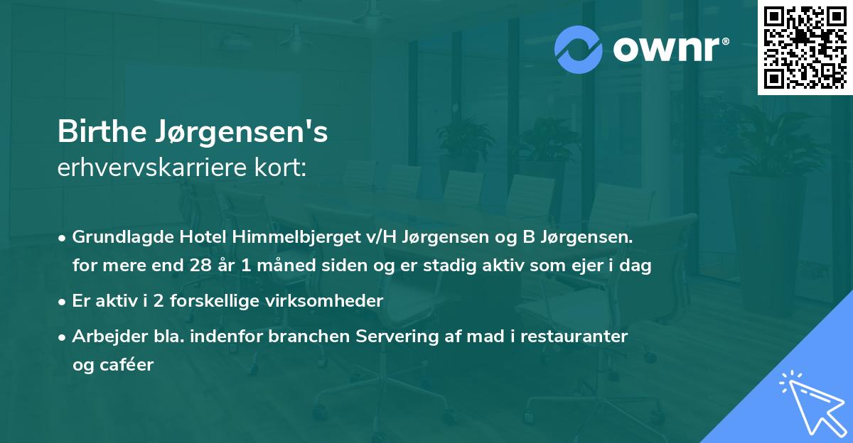 Birthe Jørgensen's erhvervskarriere kort