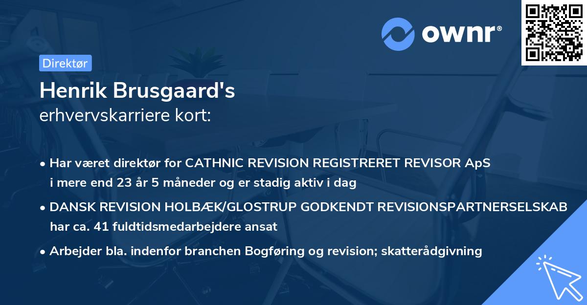 Henrik Brusgaard's erhvervskarriere kort