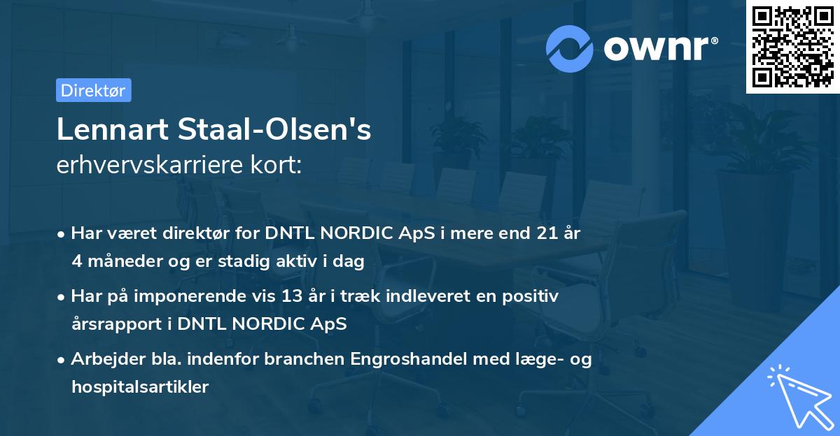 Lennart Staal-Olsen's erhvervskarriere kort