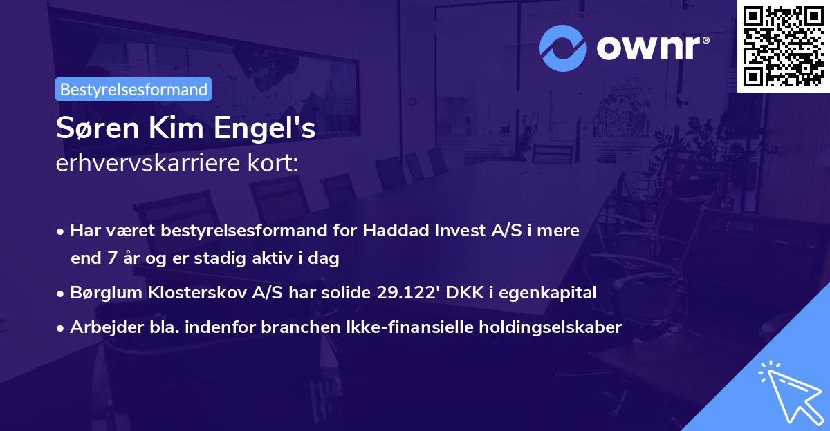Søren Kim Engel's erhvervskarriere kort