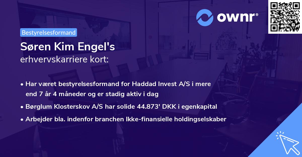 Søren Kim Engel's erhvervskarriere kort