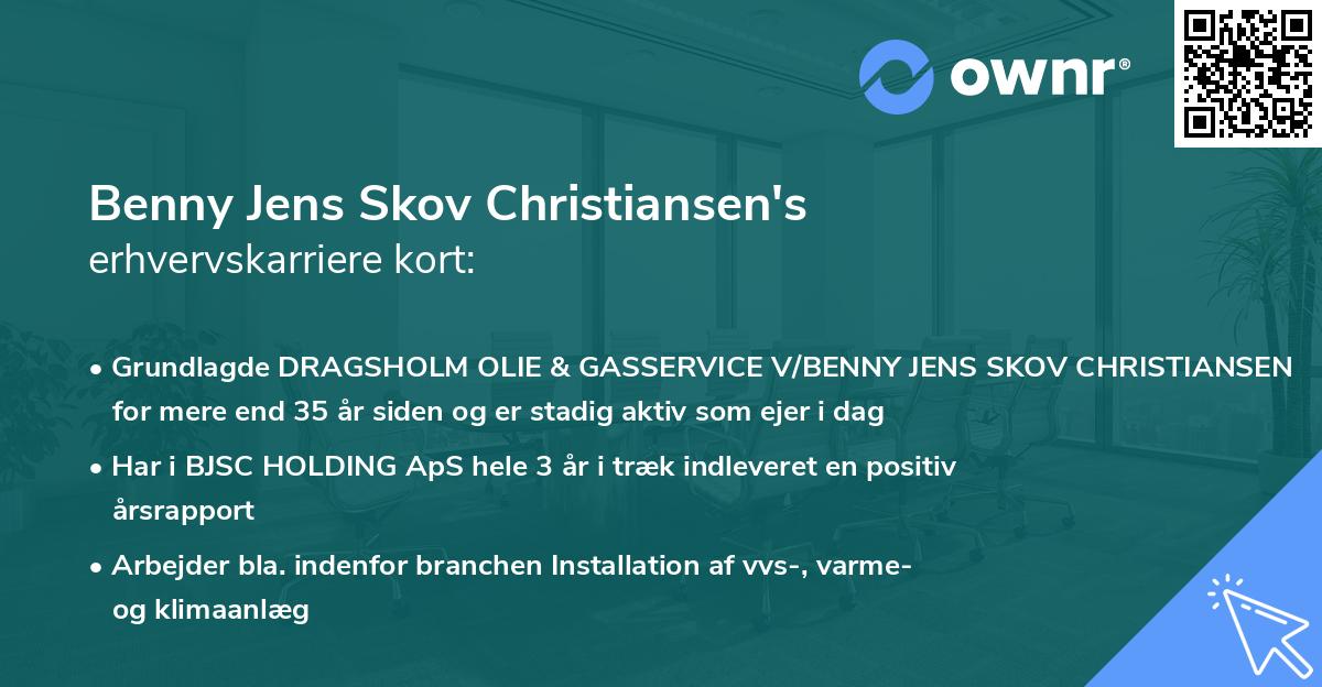 Benny Jens Skov Christiansen's erhvervskarriere kort