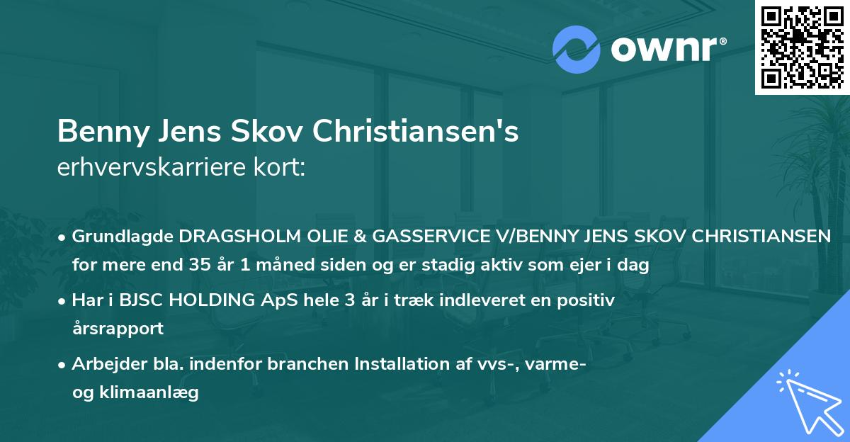 Benny Jens Skov Christiansen's erhvervskarriere kort