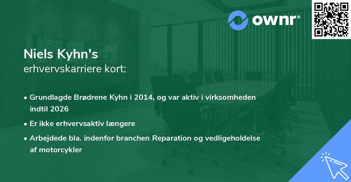 Niels Kyhn's erhvervskarriere kort