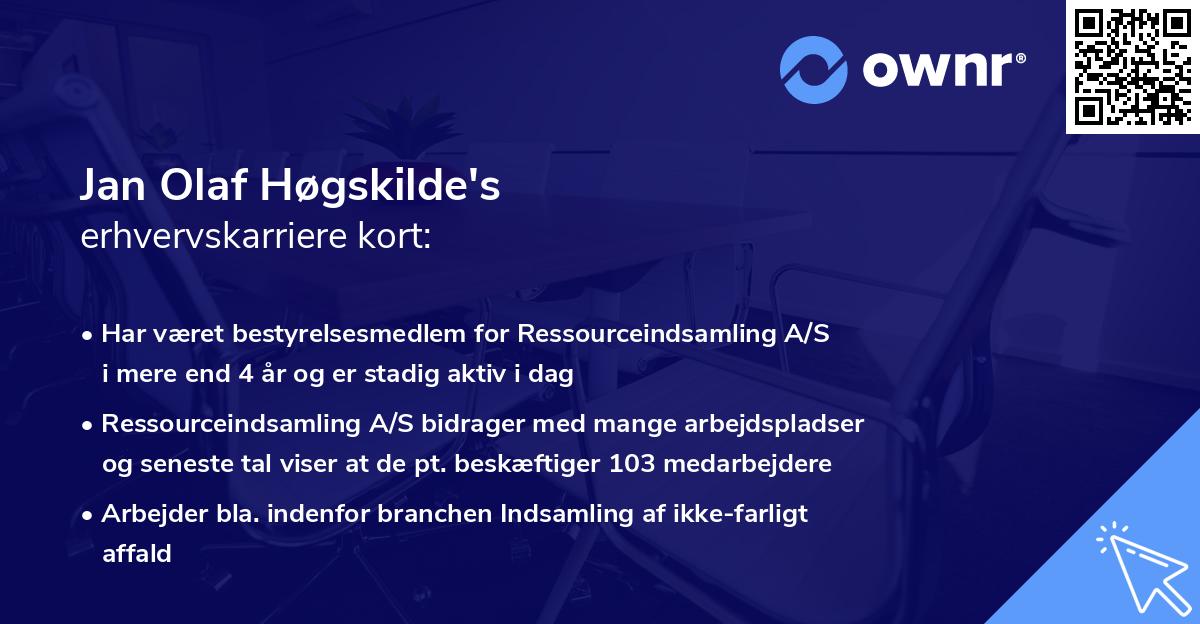 Jan Olaf Høgskilde's erhvervskarriere kort