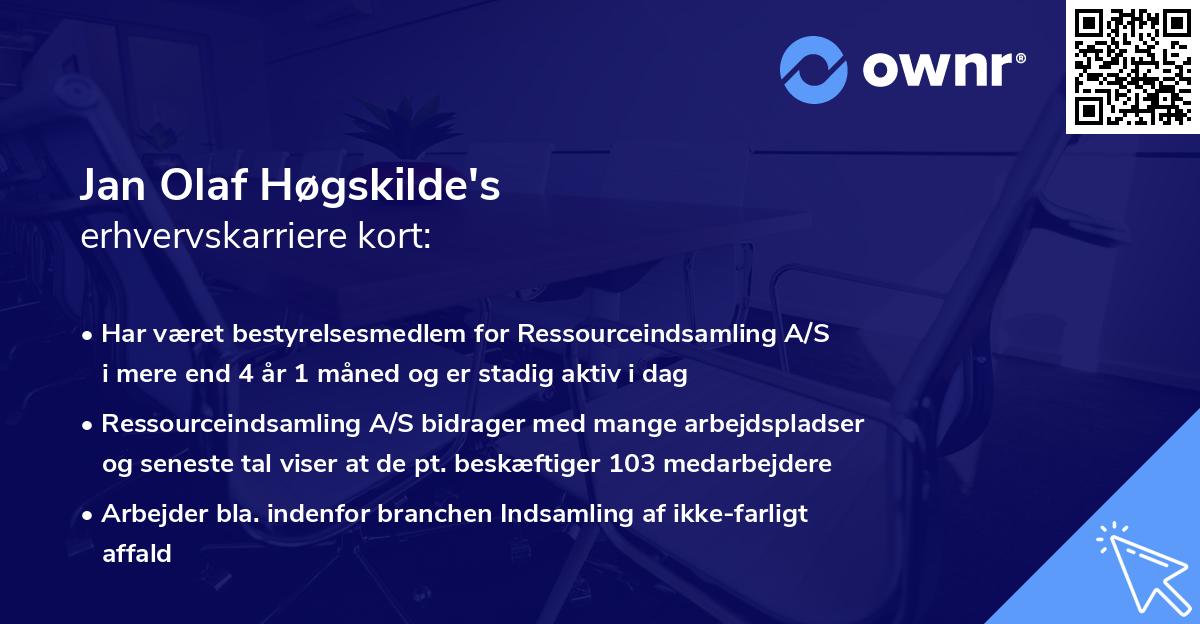 Jan Olaf Høgskilde's erhvervskarriere kort