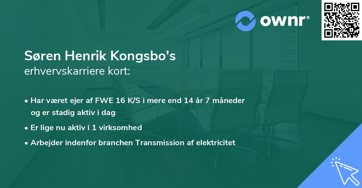 Søren Henrik Kongsbo's erhvervskarriere kort