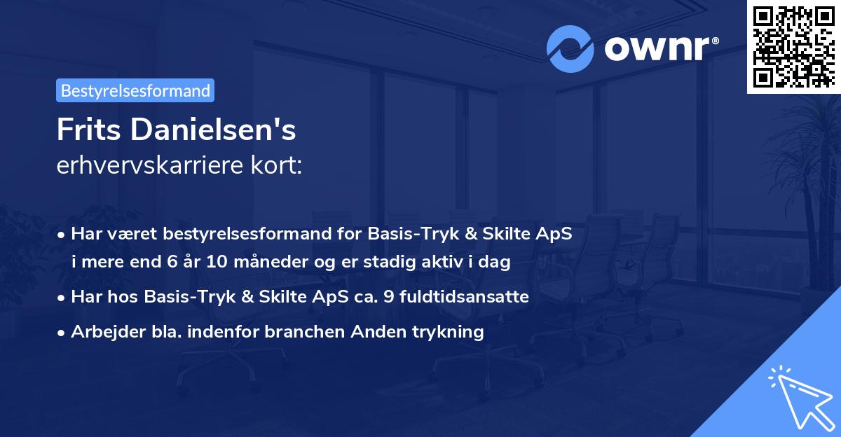 Frits Danielsen's erhvervskarriere kort